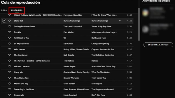 historial de escucha spotify premium