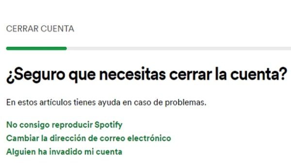 Eliminar cuenta de Spotify APK